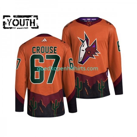 Arizona Coyotes LAWSON CROUSE 67 Adidas 2022-2023 Reverse Retro Oranje Authentic Shirt - Kinderen